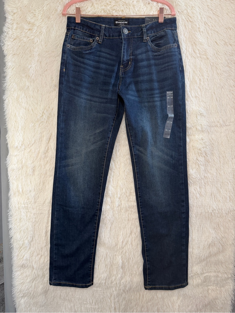 Bluenotes Denim Mens Liam Straight Leg Jeans 30/34 Dark Wash Blue Casual NWT